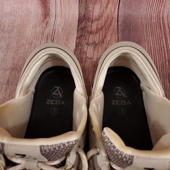 *READ* Zeba Mens Size 7 Wide Hands Free Beige Comfort Walking Slip On Shoes - Picture 3 of 16